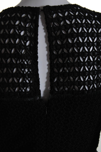 Cynthia Rowley Womens Geo Lace Sheath Black Size 4 12671455