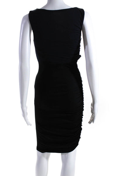 Susana Monaco Womens Side Gathered Cutout Dress Black Size 0 12356775