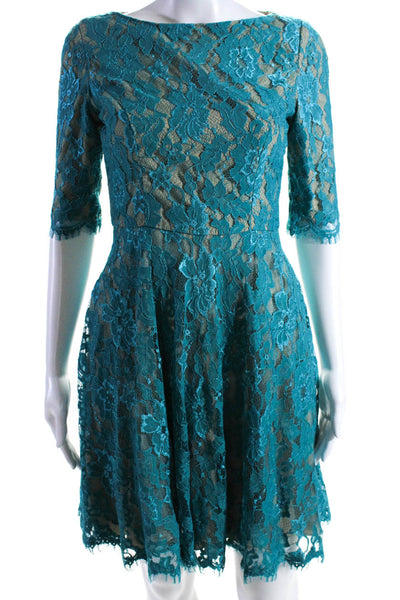 ML Monique Lhuillier Womens Lace Ella Dress Green Size 0 10917218