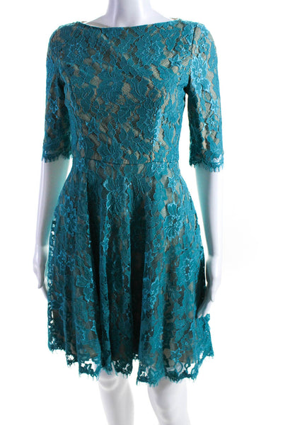 ML Monique Lhuillier Womens Lace Ella Dress Green Size 0 10917218