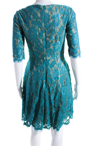 ML Monique Lhuillier Womens Lace Ella Dress Green Size 0 10917218