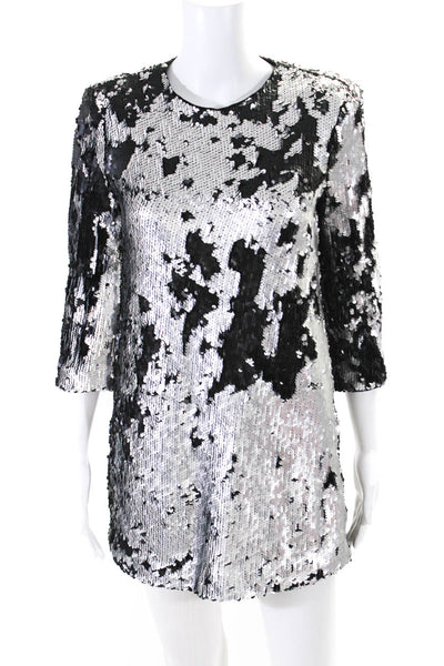 Elizabeth and James Womens Speckle Dress Silver Size 6 12697337