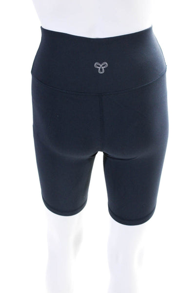 TNA Womens Pull On High Rise Athletic Biker Shorts Navy Blue Size Small