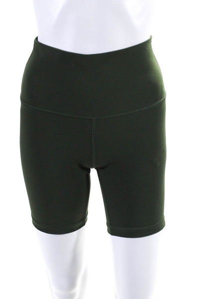 TNAction Womens Pull On High Rise Athletic Biker Shorts Green Size Small