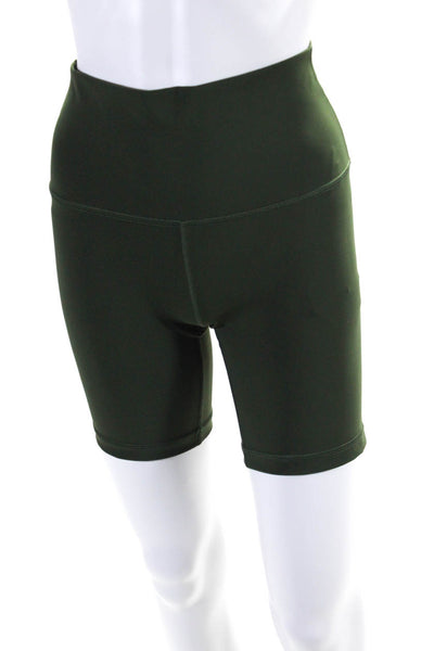 TNAction Womens Pull On High Rise Athletic Biker Shorts Green Size Small