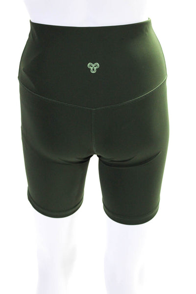 TNAction Womens Pull On High Rise Athletic Biker Shorts Green Size Small