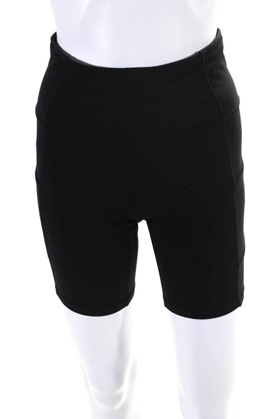 Lululemon Womens High Rise Pull On Athletic Stretch Biker Shorts Black Size 6