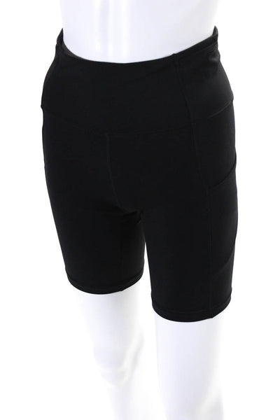 Lululemon Womens High Rise Pull On Athletic Stretch Biker Shorts Black Size 6