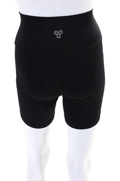 TNA Womens High Rise Pull On Athletic Biker Shorts Black Size Extra Small