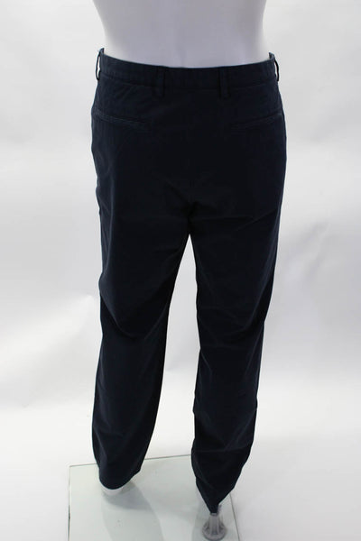 Theory Mens Button Closure Flat Front Straight Leg Dress Pant Navy Blue Size 38