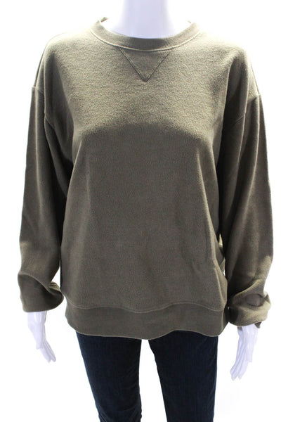 Z Supply Womens Long Sleeve Round Neck Oversized Sweatshirt Green Size Medium