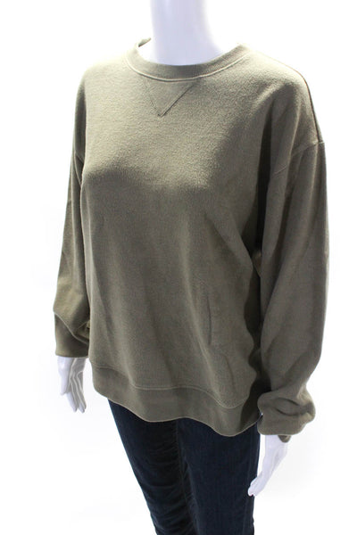 Z Supply Womens Long Sleeve Round Neck Oversized Sweatshirt Green Size Medium