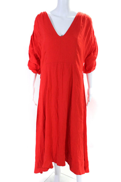 Nicholas Womens Gathered Sleeve Dress Red Size 18 12297642