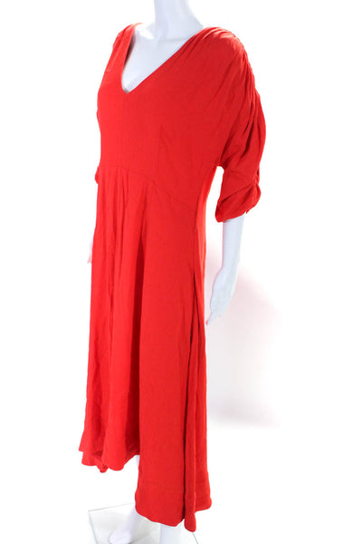 Nicholas Womens Gathered Sleeve Dress Red Size 18 12297642