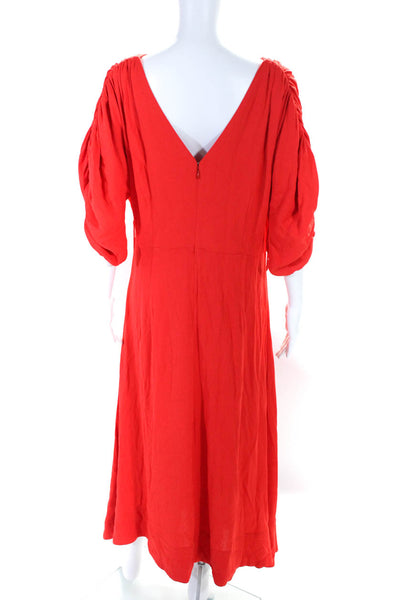 Nicholas Womens Gathered Sleeve Dress Red Size 10 12297624