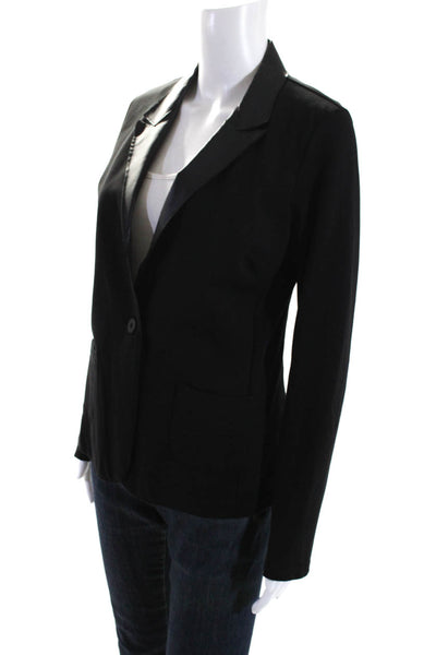 Velvet by Graham & Spencer Womens Faux Leather Lapel Blazer Jacket Black Medium