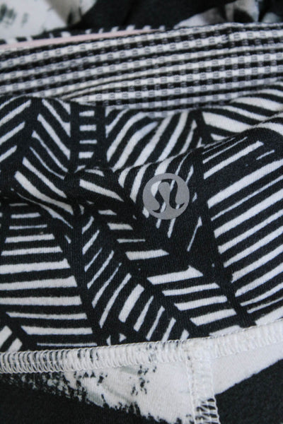 Lululemon Womens Abstract Striped Crop Capri Leggings Black White Size 6