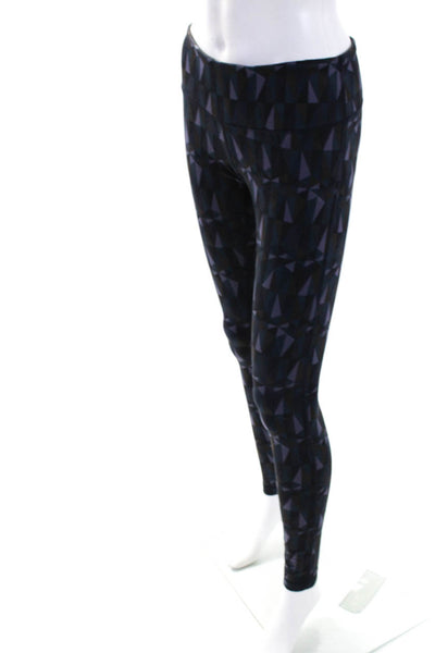 Lululemon Womens Geometric High Rise Ankle Leggings Pants Navy Purple Size 6