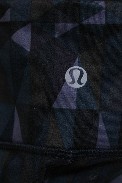 Lululemon Womens Geometric High Rise Ankle Leggings Pants Navy Purple Size 6