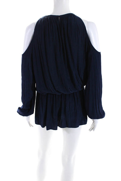 Ramy Brook Womens Off Shoulder Mini Drop Waist Dress Navy Blue Size Extra Small