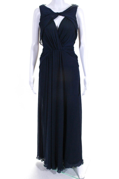 Badgley Mischka Womens Navy Petunia Gown Blue Size 2 11698902