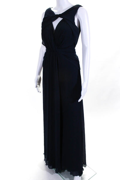 Badgley Mischka Womens Navy Petunia Gown Blue Size 2 11698902