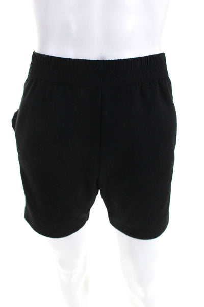 Theory Mens Elastic Waist Mid Rise Pull On Shorts Black Size Extra Small