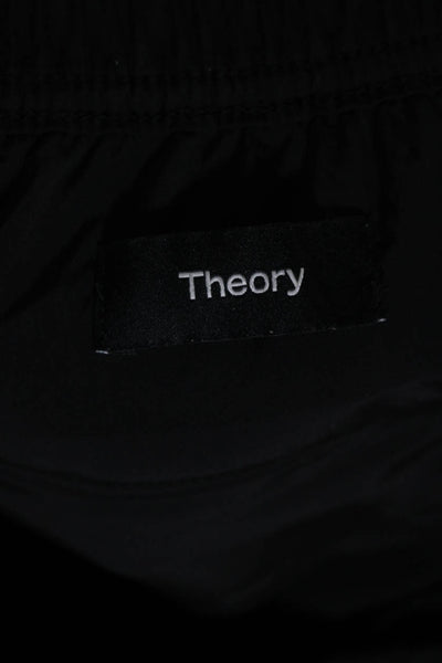 Theory Mens Elastic Waist Mid Rise Pull On Shorts Black Size Extra Small