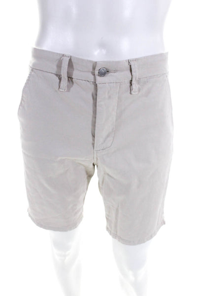 Joes Mens Mid Rise Flat Front Casual Khaki Shorts Light Beige Cotton Size 29