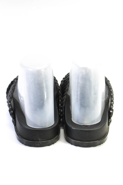 Melissa/ Salina Women's Open Toe Flat Rubber Slides Sandals Black Size 8