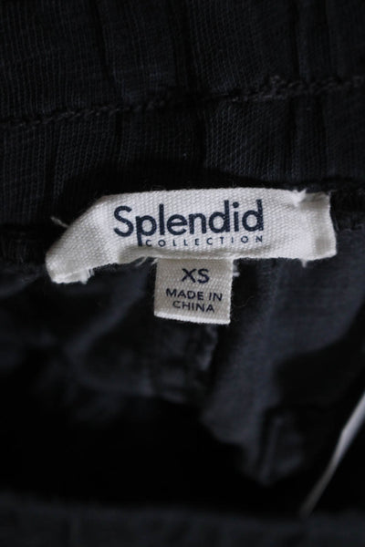 Splendid Womens Linen Blend Drawstring Jogger Pants Black Size Extra Small