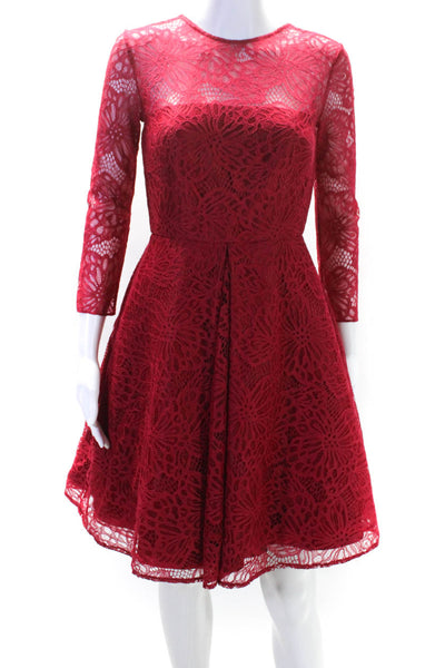 ML Monique Lhuillier Womens Brigitte Dress Red Size 4 10256841