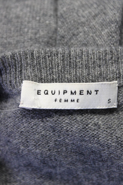 Equipment Femme Womens Dark Gray Cashmere Crew Neck Pullover Sweater Top Size S