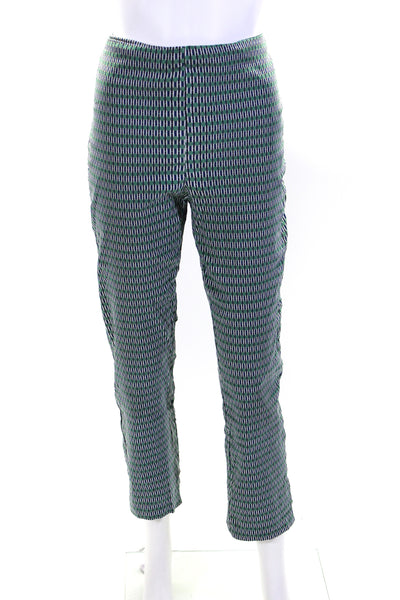 Rachel Zoe Womens Green Printed High Rise Pull On Straight Leg Pants Size 8