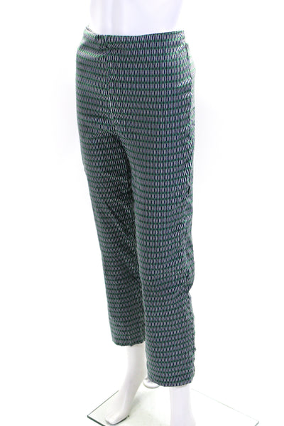 Rachel Zoe Womens Green Printed High Rise Pull On Straight Leg Pants Size 8