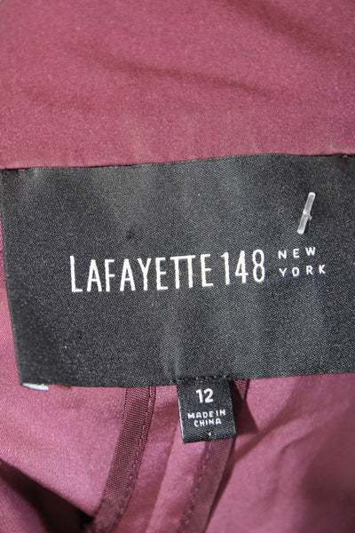 Lafayette 148 New York Womens Burnt Rose One Button Long Sleeve Jacket Size 12