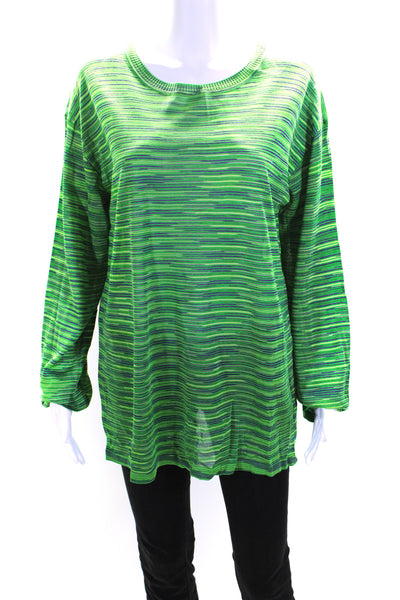 Missoni Women's Round Neck Long Sleeves Multicolor Stripe Blouse Size L