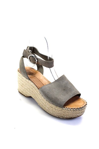 Dolce Vita Womens Suede Platform Espadrilles Slingbacks Sandals Gray Size 7.5