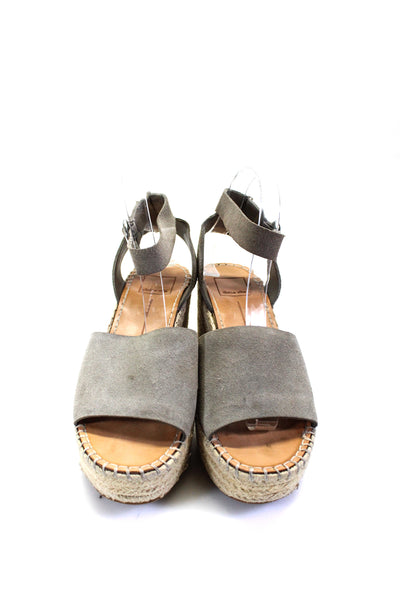 Dolce Vita Womens Suede Platform Espadrilles Slingbacks Sandals Gray Size 7.5