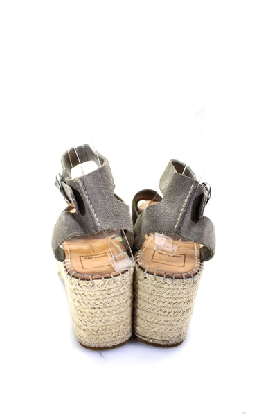 Dolce Vita Womens Suede Platform Espadrilles Slingbacks Sandals Gray Size 7.5