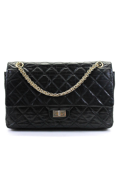 Chanel Womens 50th Anniversary Reissue 2.55 Shoulder Handbag Black