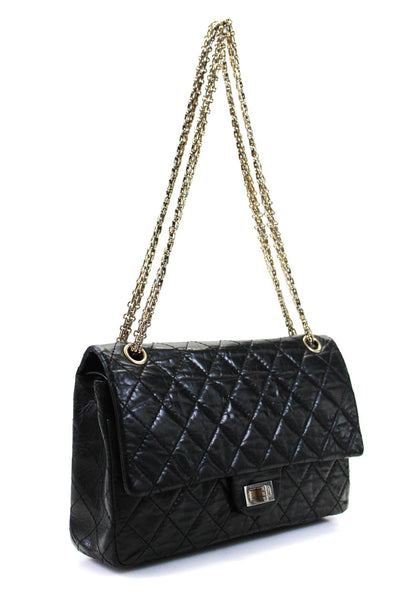 Chanel Womens 50th Anniversary Reissue 2.55 Shoulder Handbag Black