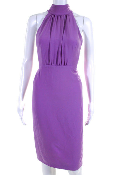 HALSTON Womens Strip Back Dress Purple Size 8 12066354