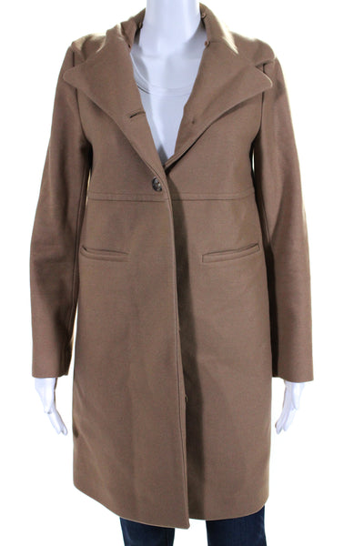 Tara Jarmon Womens Camel Coat Brown Size 10 11211090