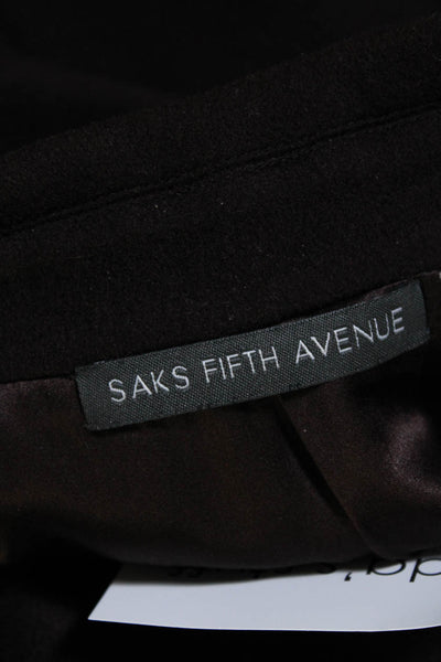 Saks Fifth Avenue Women's Long Sleeves Lined Three Button Jacket Brown Size L