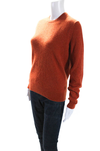 Polo Ralph Lauren Women's Round Neck Long Sleeves Cashmere Sweater Orange Size M