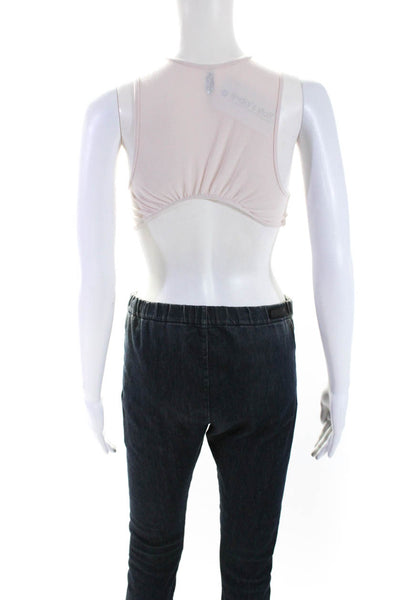 FP Movement Womens Light Pink V-neck Sleeveless Wrap Around Top Size S