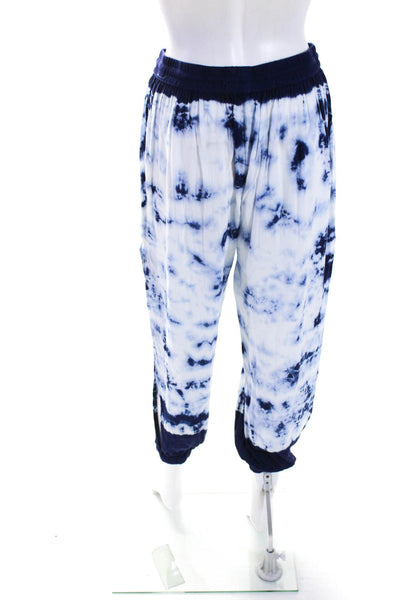 Young Fabulous & Broke Womens Blue Tie Dye Drawstring Cuff Ankle Pants Size S