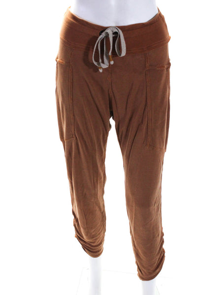 FP Movement Womens Brown High Waisted Drawstring Ruched Ankle Sweatpants Size XS