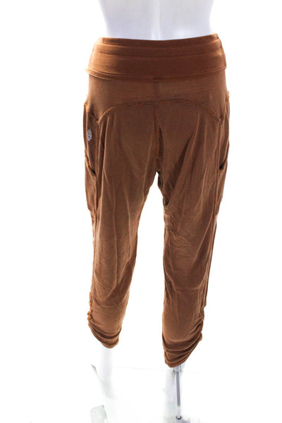 FP Movement Womens Brown High Waisted Drawstring Ruched Ankle Sweatpants Size XS